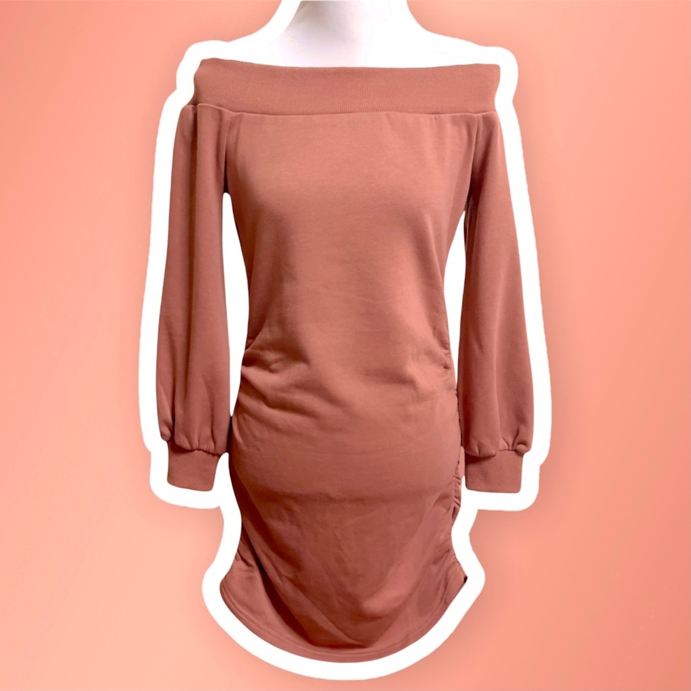 LE LIS Off Shoulder Long Sweatshirt Dress size S/M/L